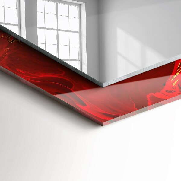 Espelho decorativo com tema resumo vermelho