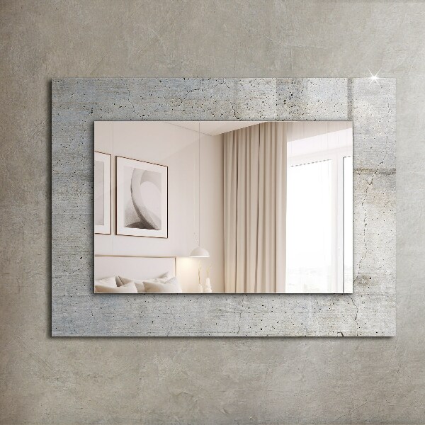 Espelho decorativo com estampa de parede de concreto rachada