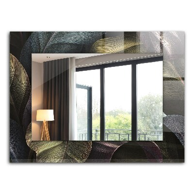 Espelho decorativo com folhas de planta coloridas