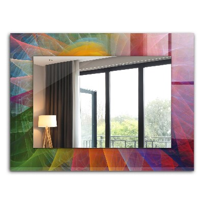 Espelho decorativo com design de espiral abstrata colorida