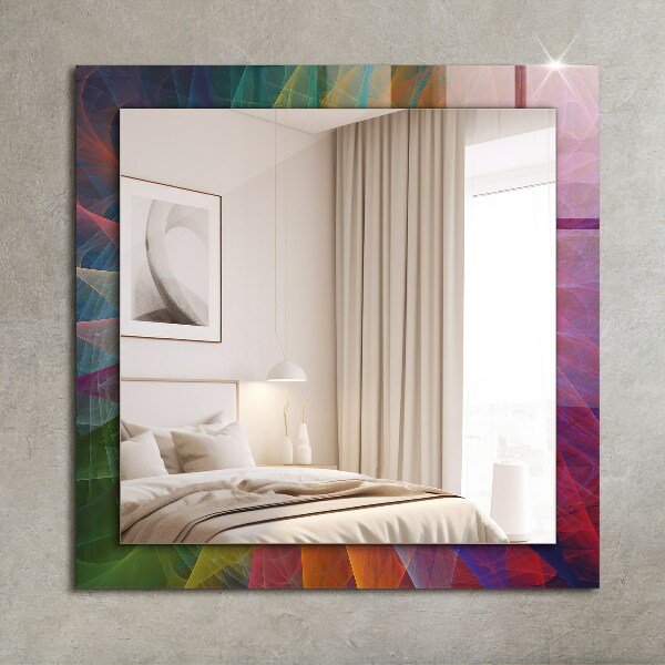 Espelho decorativo com design de espiral abstrata colorida