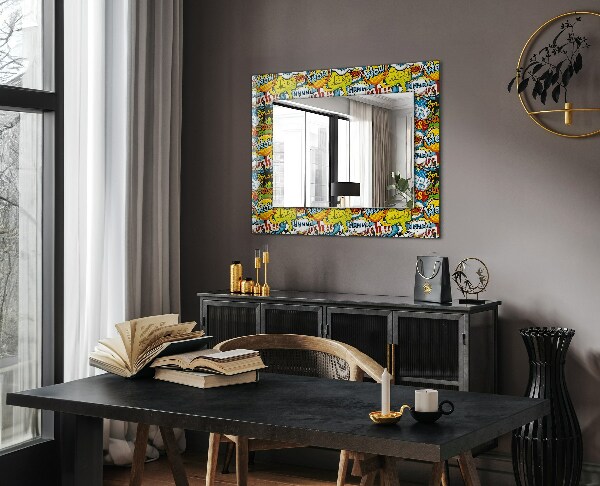 Espelho com moldura decorada com balões coloridos
