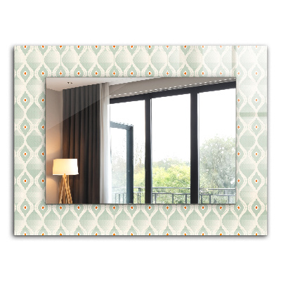 Espelho decorativo com padrão geométrico verde