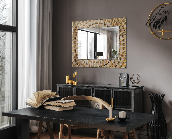 Espelho com moldura decorada trança
