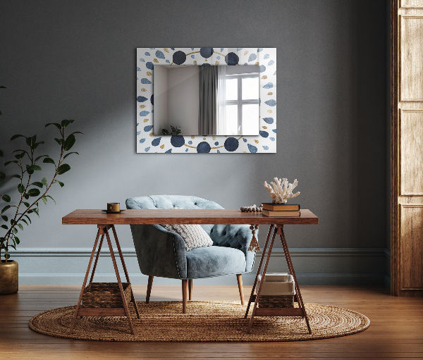 Espelho com moldura decorada com padrão de mandala abstrato