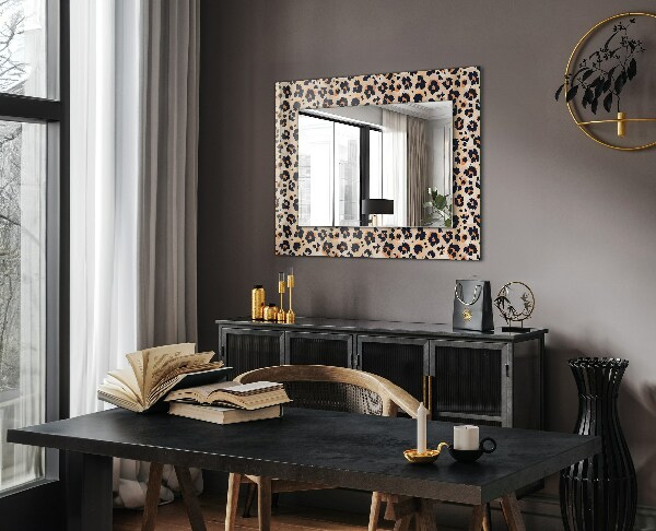 Espelho decorativo com estampa de leopardo