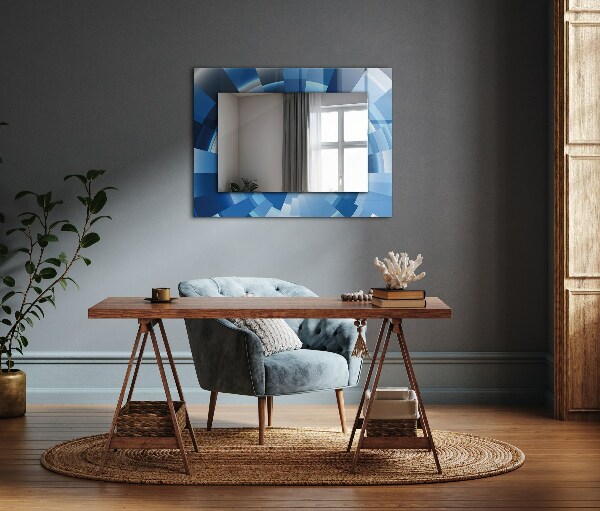 Espelho com moldura decorada com padrão de túnel abstrato