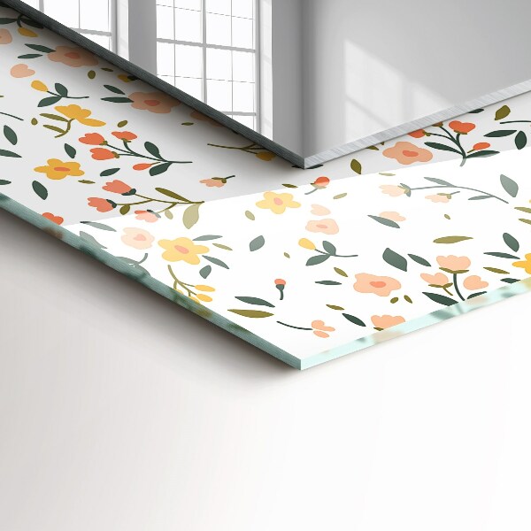 Espelho com moldura decorada em estampa floral