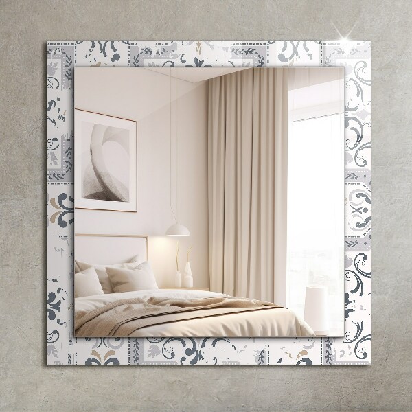 Espelho decorativo com padrão de azulejo