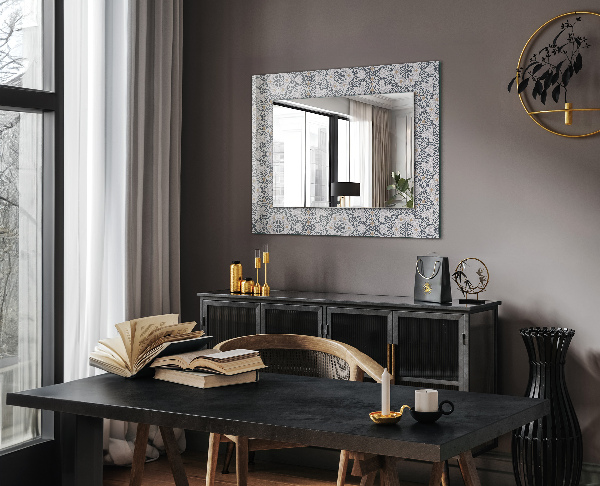 Espelho decorativo com motivo de azulejo