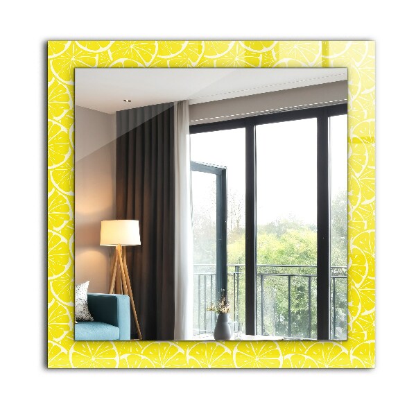 Espelho decorativo com moldura de fatia de limão
