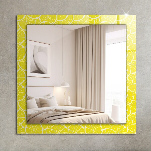 Espelho decorativo com moldura de fatia de limão