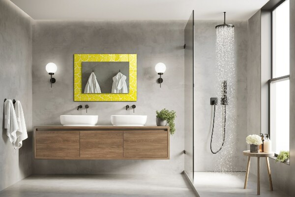 Espelho decorativo com moldura de fatia de limão
