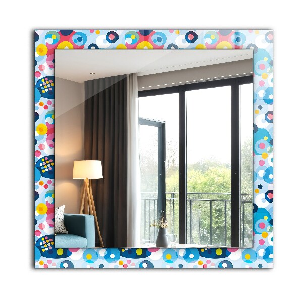 Espelho decorativo com motivos abstratos coloridos