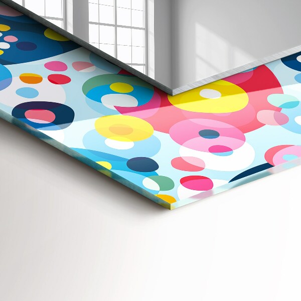 Espelho decorativo com motivos abstratos coloridos