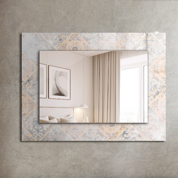 Espelho decorativo com estampas de azulejos