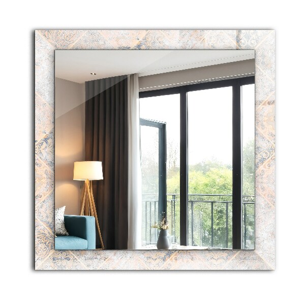 Espelho decorativo com estampas de azulejos