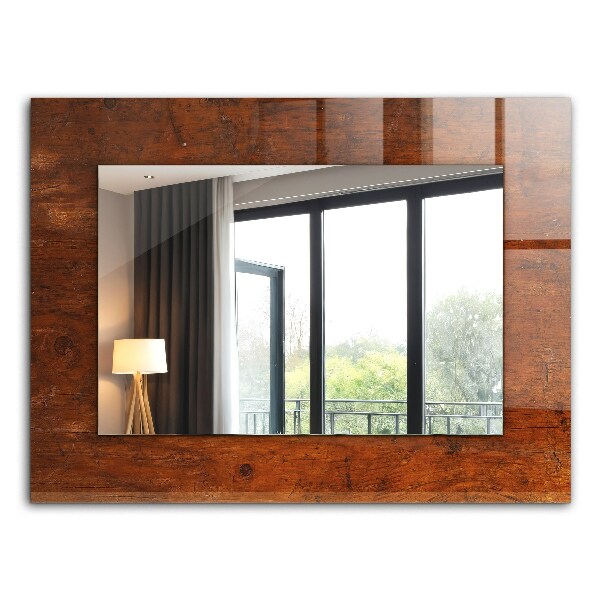 Espelho decorativo com mesa de madeira antiga