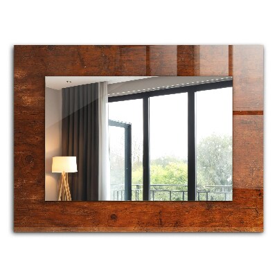 Espelho decorativo com mesa de madeira antiga
