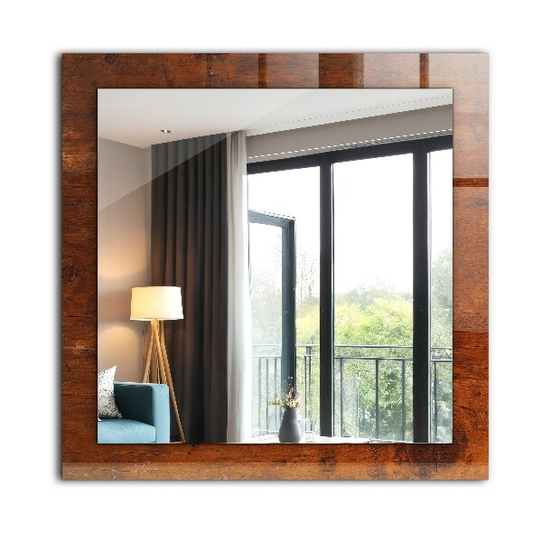 Espelho decorativo com mesa de madeira antiga