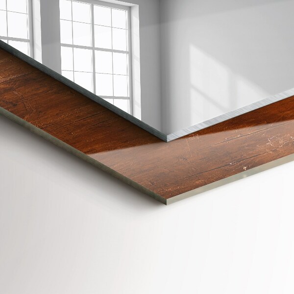 Espelho decorativo com mesa de madeira antiga