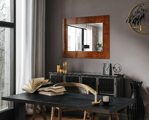 Espelho decorativo com mesa de madeira antiga