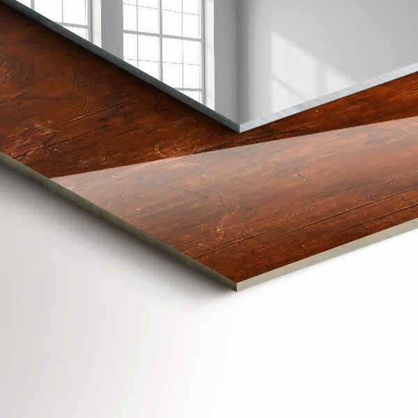 Espelho decorativo com mesa de madeira antiga