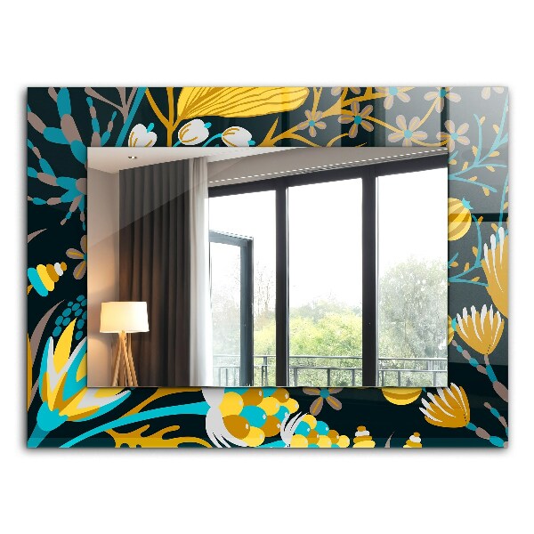 Espelho decorativo com motivos de pétalas