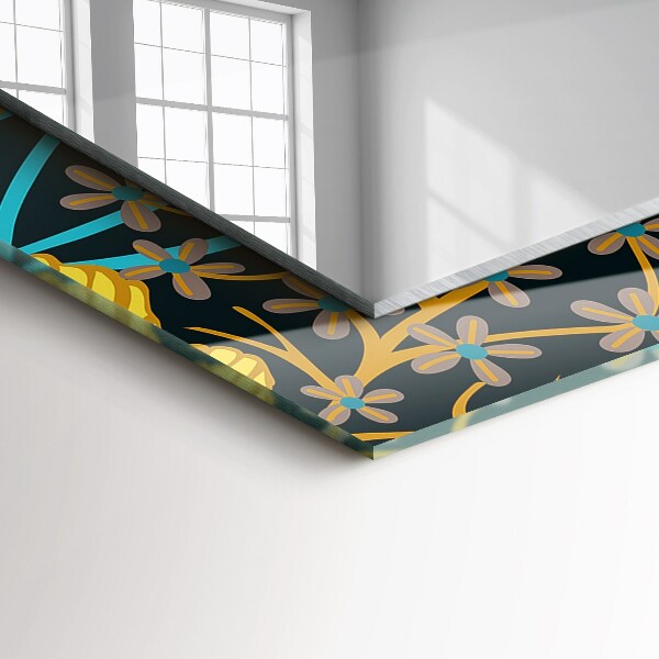 Espelho decorativo com motivos de pétalas