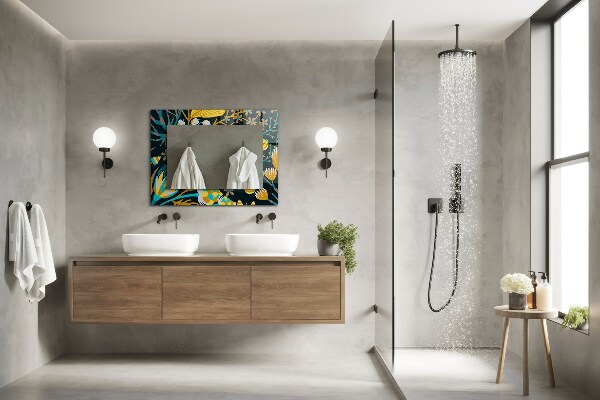 Espelho decorativo com motivos de pétalas