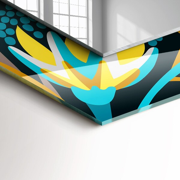 Espelho decorativo com motivos de pétalas
