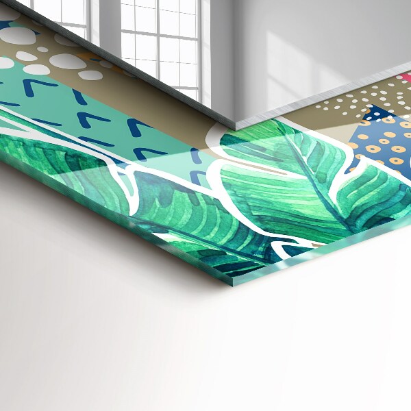 Espelho decorativo com flores e folhas
