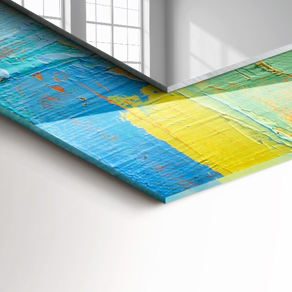Espelho com moldura decorada com pintura a óleo abstrata