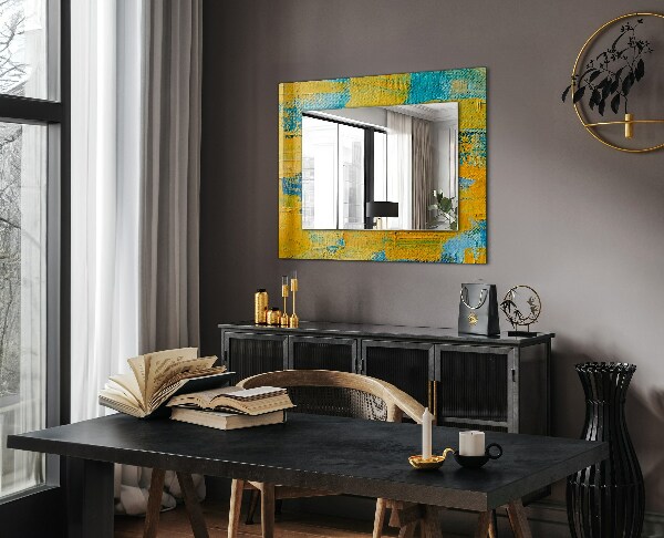 Espelho decorativo com pintura a óleo abstrata