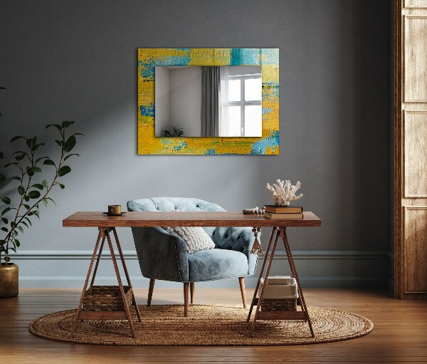 Espelho decorativo com pintura a óleo abstrata