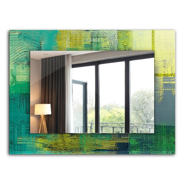 Espelho decorativo com composição abstrata de cores
