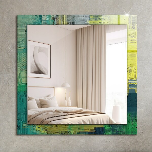 Espelho decorativo com composição abstrata de cores
