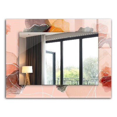 Espelho com moldura decorada com motivos florais abstratos