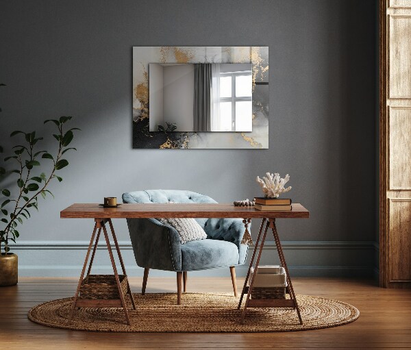 Espelho decorativo com arte abstrata contemporânea