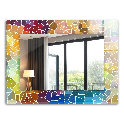 Espelho decorativo com flores e folhas