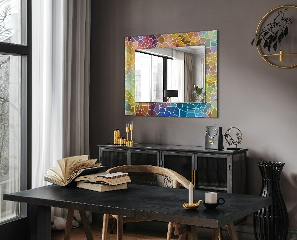 Espelho decorativo com flores e folhas