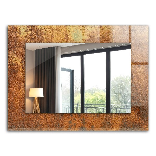 Espelho com moldura decorada em listras azuis abstratas