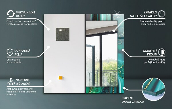 Espelho decorativo com tema de folhas da selva do tucano