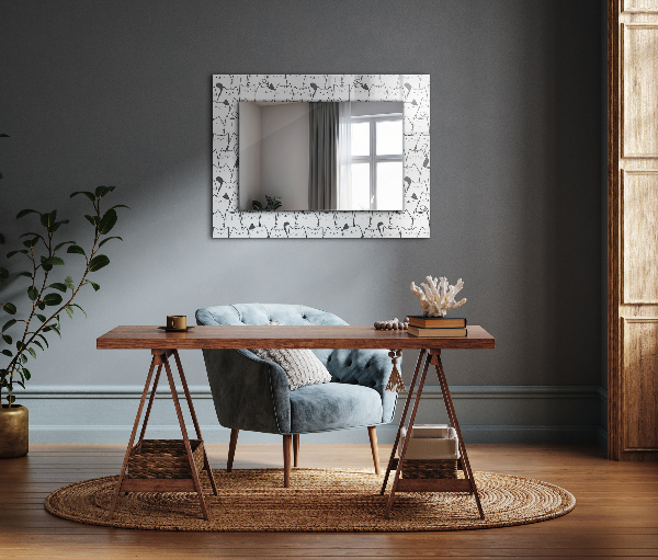 Espelho decorativo com tema de folhas da selva do tucano
