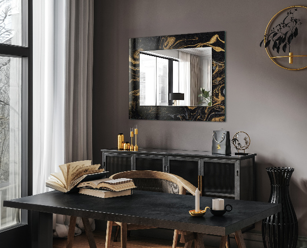 Espelho decorativo com moldura de madeira para piso