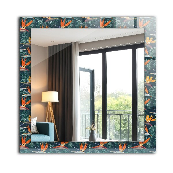 Espelho com moldura decorada estampa Onda Grande de Kanagawa