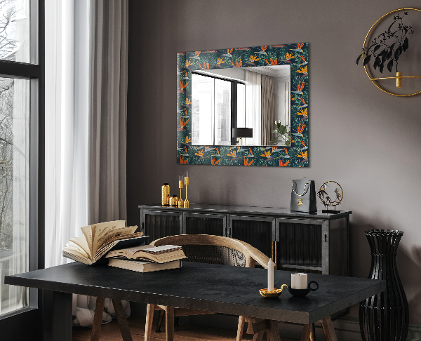 Espelho com moldura decorada estampa Onda Grande de Kanagawa
