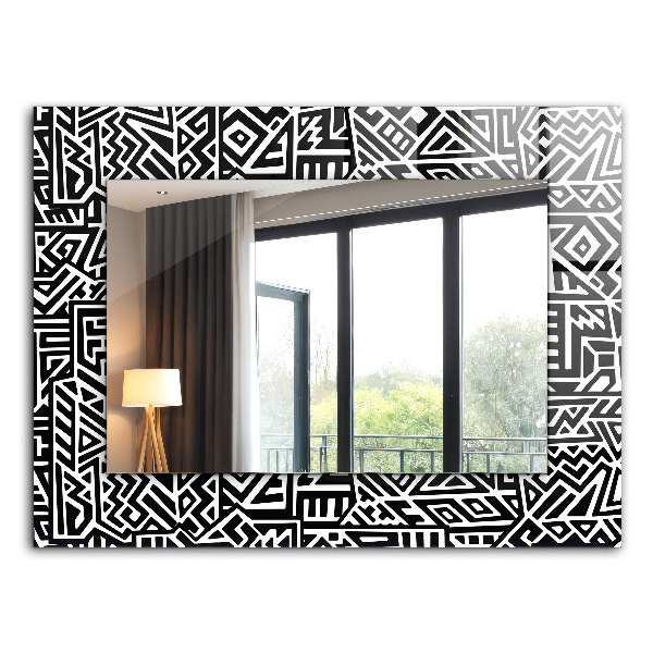 Espelho decorativo com motivo de onda azul