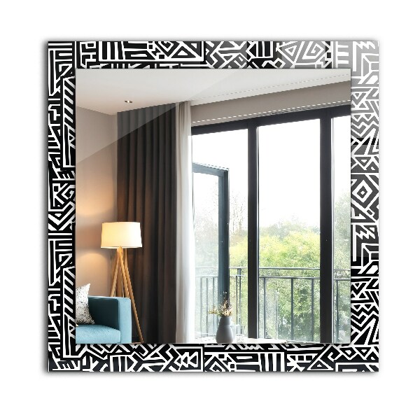 Espelho decorativo com motivo de onda azul