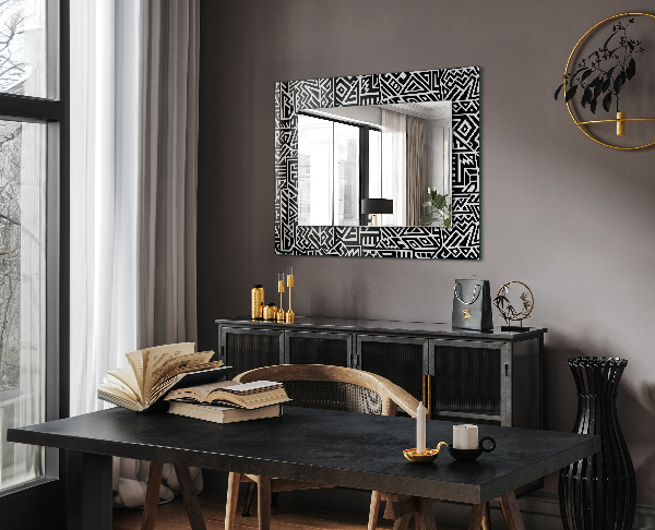 Espelho decorativo com motivo de onda azul